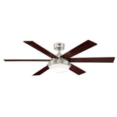 Ceiling Fan - 52in. Brushed
Finish - Reversible Blades
(Rosewood/Light Maple) -
Frosted Glass - 2xE26 Base