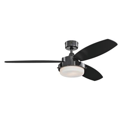 Ceiling Fan - 52in. Gun Metal
Finish - Reversible Blades
(Black/Applewood) - Frosted
Glass - 2xE26 Base - Remote
Control Included