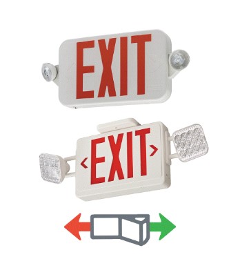 ECRG SQ M6 - Red/Green LED 
Exit/Unit Combo, Square Lamp 
Heads