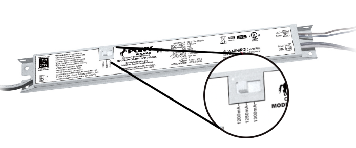 PYCC-1M1UNV100S-40L
SELECTABLE CONSTANT CURRENT 
LED DRIVER (900/950/1000mA), 
53W MAX, 120/277V, 0-10V DIM, 
INDOOR, IP20, 11.02&quot; x 1.2&quot; x 
0.83&quot;