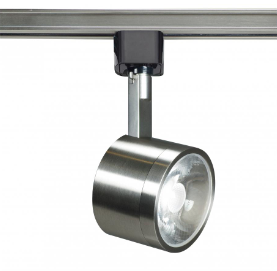 TH407
LED Round Track Head 36 12W 
3000K 120V Brushed Nickel 
Finish 36 Deg Beam Angle 
Integrated Base Dimmable