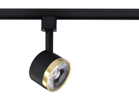 TH635
LED Round Track Head 24 12W 
3000K 120V Matte Black 
w/Brushed Brass Finish 24 Deg 
Beam Angle Integrated Base 
Dimmable
